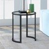 Metal Double Circular Side Table in Black - Henn&Hart - image 2 of 4