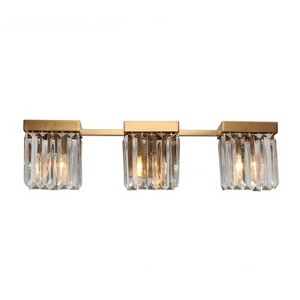LNC Labradorite Bathroom Crystal Vanity Lights, Polished Gold, 1 Light/3 Light/4 Light - 1 of 4