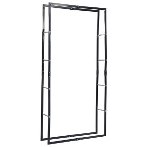 vidaXL Firewood Rack with Base Black Steel Organizer Log Holder Multi Sizes - 1 of 4