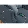 Loveseats 2 Seater Sofa For Primary Living Space , Bed Room, Office, waterproof fabric , USB Charge Port , 2 Pillows,Wood Legs - 4 of 4