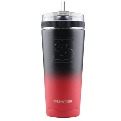 Image of Ice Shaker 26oz Bottle with Flex Lid - Red/Black Ombre
