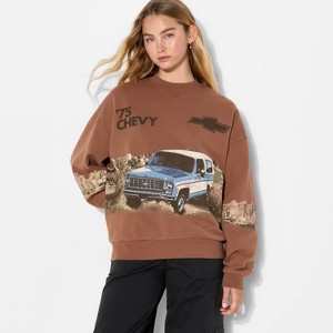 Women's Chevy Blazer Fleece Graphic Sweatshirt - Light Brown - 1 of 3
