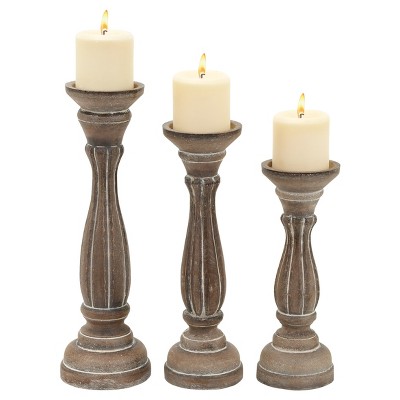 Rustic Candle Holder Set 3ct - Olivia & May