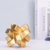 Itopfox Gold Knot Decor 1 Piece 5.5 Inch Resin Geometric Sculpture Modern Decorative Object for Shelves Coffee Table Bookcase Entryway - 3 of 4