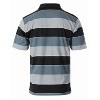 Gioberti Men's Slim Fit Wide Striped Polo Shirt With Pocket - Contrasting Collar Short Sleeve Yarn Dye - 2 of 4