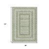 Artichoke Green And Gray Geometric Washable Indoor Outdoor Area Rug - 3 of 4