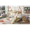 Streamdale Twin over Queen House Bunk Bed with Climbing Nets and Climbing Ramp, Natural - 4 of 4