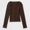 Women's Long Sleeve Seamless Squareneck Blouse - Wild Fable™ - 4 of 4