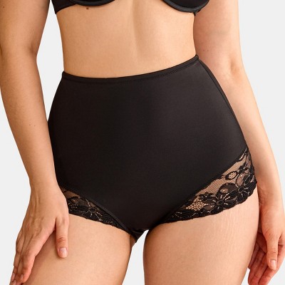 Women's Lace Layer Black Shapewear Briefs - Cupshe