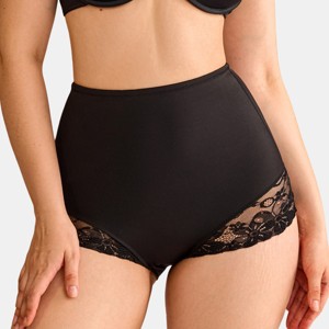 Women's Lace Layer Black Shapewear Briefs - Cupshe - 1 of 4