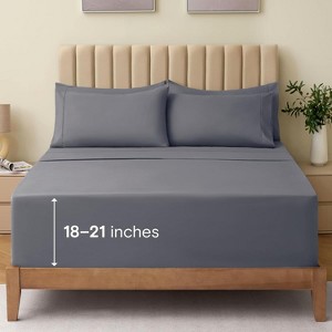 LuxClub 4-7 PC Silky Soft Cooling Deep Pocket Performance Sheet Set - 1 of 4