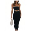 Mocamel Women's Striped Strapless Summer Dress Set - Tube Top & Midi Skirt - 4 of 4