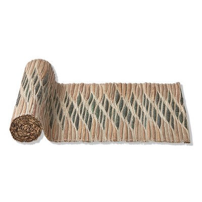tagltd Bali Runner Brown And Green Water Hyacinth 72" X 14" Table Linen