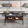 MAYEERTY Glass Coffee Table, Rectangle Tempered Glass Table, 2-Tier Center Table with Clear Tempered Glass Top Metal Leg, Mordern Home Office - 2 of 4