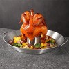 Dracelo 1pc Stainless Steel Round Roasting Pan; Chicken Roaster Rack Holder; 12.4inch/31.5cm; Thanksgiving Gift; Dishwasher Safe - 2 of 3