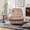 Gold-Stamped Design Swivel Chair, Glider Rocker with Phone Holder, Push-Back Chair with Velvet Cover and Cotton Padding-Coolbibila - 2 of 4