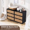 Garvee 6 Drawer Dresser for Bedroom, Rattan Closet Chest Sturdy Handles, Wooden Dresser Storage Organizer for Living Room, Nursery, Entryway - 3 of 4