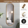 Oval Full Length Mirror 20x53 Inch Metal Beaded Frame Large Hanging Dressing Floor Mirror Bedroom Living Room Entryway - 3 of 4