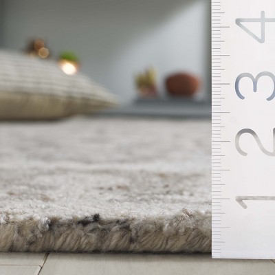 Anatolia Ivory and Brown Hand-Tufted Wool Area Rug, 8' x 10'