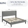 Nasitip Upholstered Bed Frame with Wingback Headboard, No Box Spring Needed, Wood Slats Support, Easy Assembly - 4 of 4