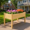 47x30x22in Raised Garden Bed, Elevated Wooden Planter with Leg, Hooks & Non-Woven Liner for Backyard, Patio - 4 of 4