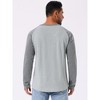 INSPIRE CHIC Men's Raglan Long Sleeve Tee Shirt Casual Henley T-Shirts - 3 of 4