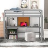 NicBex Twin/Full Size Loft Bed with Desk & Chalkboard,Rustic Full Loft Bed with 2-Drawer Cabinet,Wooden Loft Bed for Kids,Teens - 2 of 4