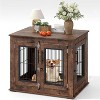 31.5in Dog Crate Furniture, Heavy Duty Wooden Indoor Anti-Chew Kennel Dog House Cage Side End Table - 4 of 4