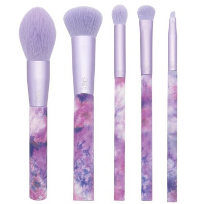 MODA Brush 5pc Peaceful Purple Tie Dye Makeup Brush Set, Includes - Blush, Domed Shadow, Crease, and Angle Eyeliner Brushes