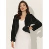 INSPIRE CHIC Women's Long Sleeve Open Front Cropped Winter Faux Fur Jacket - 3 of 4