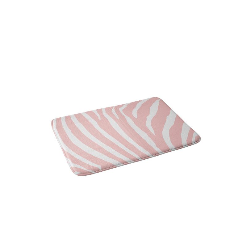 Natalie Baca Zebra Striped Rose Quartz Memory Foam Bath Mat Pink - Deny Designs, 1 of 5