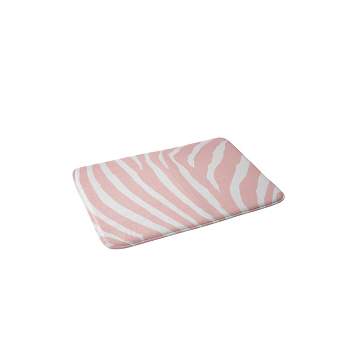 Natalie Baca Zebra Striped Rose Quartz Memory Foam Bath Mat Pink - Deny Designs
