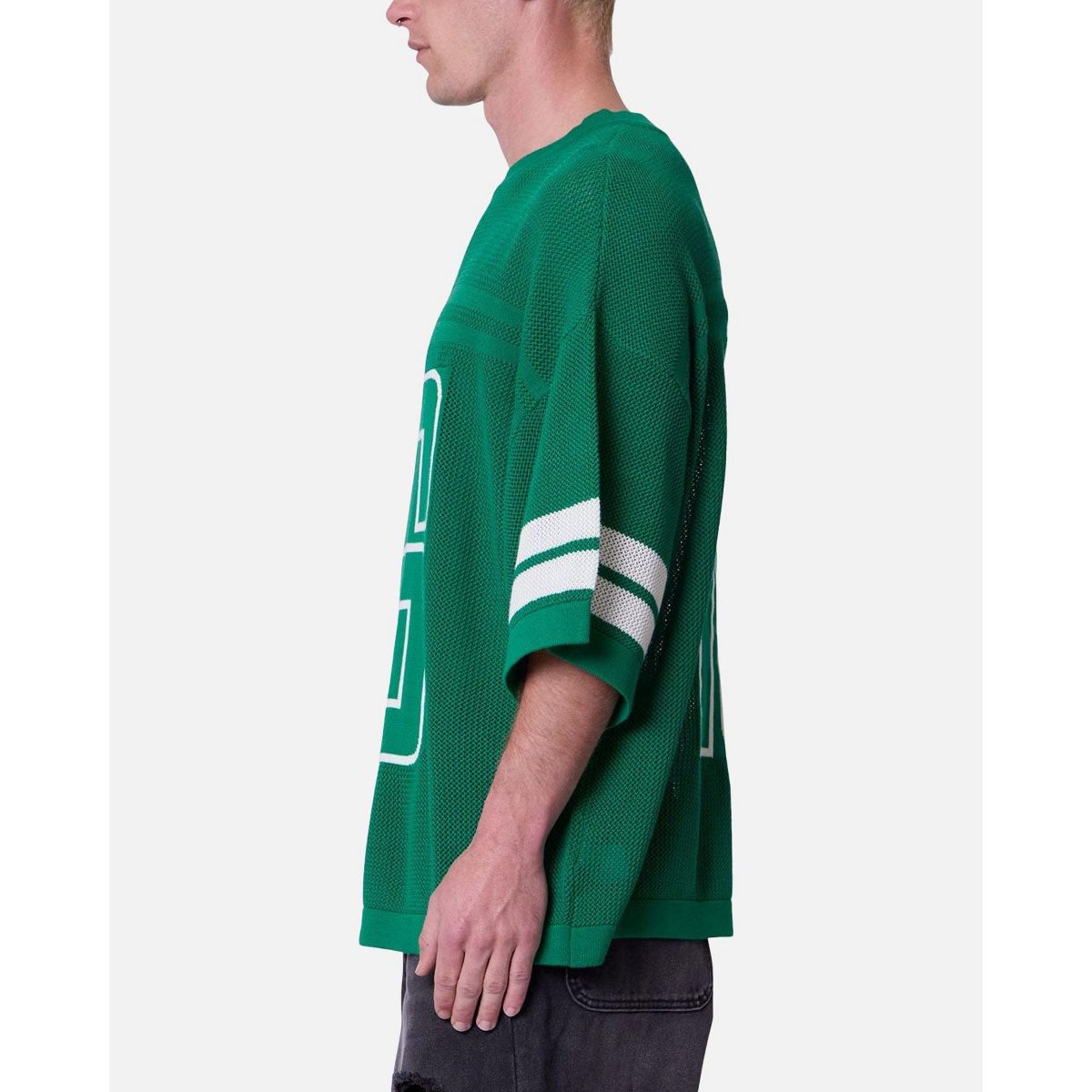 mnml Mens Open Knit Varsity Jersey - thumbnail 3