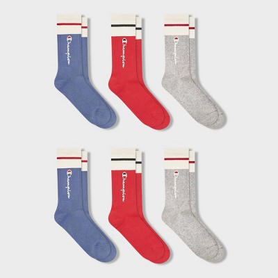 Champion Women's Varsity Striped 3pk Crew Socks 4-10