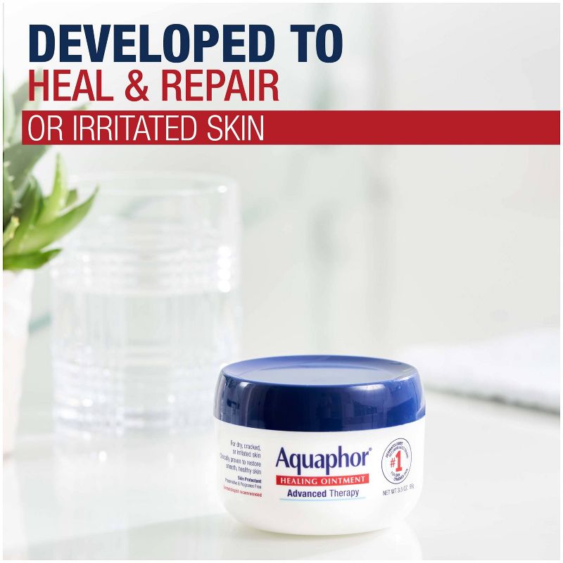 Aquaphor Healing Ointment Skin Protectant Advanced Therapy Moisturizer for Dry and Cracked Skin Unscented, 3 of 15