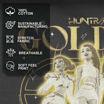 KPop Demon Hunters Girls KPop Demon Hunters Huntrix The Golden Girls T Shirt - Black - Small — фото 4