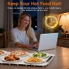 White Electric Food Warmer Mat – Adjustable 3-Level Silicone Heating Tray with Timer & Safety Lock for Family Meals - 3 of 4