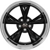 OE Wheels LLC FR01-17105-5450-27BM Black Wheel with Machined Lip Painted (17 x 10.5 inches /5 x 114 mm, 27 mm Offset) - 2 of 3