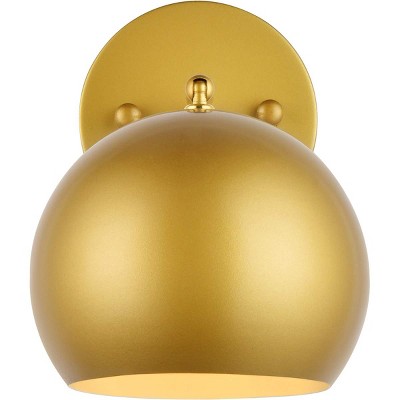 Elegant Brass Globe Wall Sconce with Iron Fixture