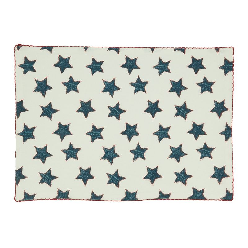 Saro Lifestyle Table Placemats with Whipstitch Star Design (Set of 4), Multicolored, 1 of 5