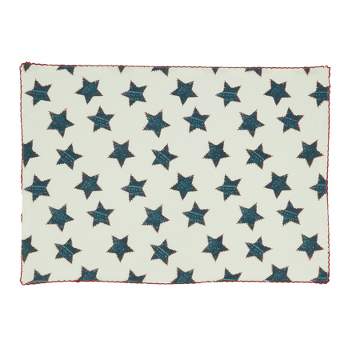 Saro Lifestyle Table Placemats with Whipstitch Star Design (Set of 4), Multicolored