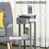 CIPACHO 2-Tier Tall Side Table, Nightstand End Table w/ Drawer & Bottom Shelf for Living Room, Bedroom, Gray - 4 of 4