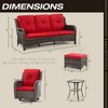 UPTIOT Polyethylene (PE) Wicker 5 - Person Seating Group with Cushions - 3 of 4