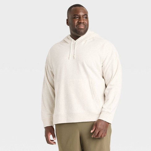 Men's Big Cotton Fleece Hooded Sweatshirt - All In Motion™ Oatmeal 2xl ...