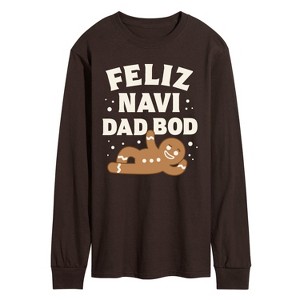 Men's - Instant Message - Feliz Navi Dad Bod Long Sleeve Graphic T-Shirt - 1 of 3