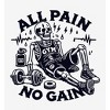 "All Pain, No Gain" Exhuasted Skeleton Adult Long Sleeve Hoodie - 2 of 2
