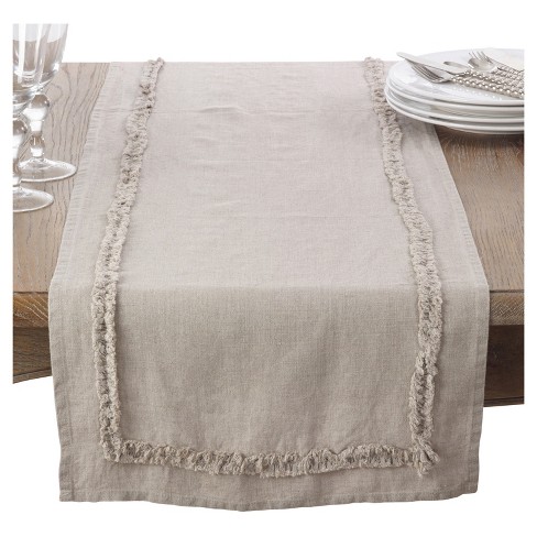 linen table runners grey