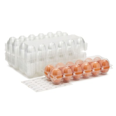 Stockroom Plus 24 Pack Plastic Egg Cartons for One Dozen Chicken Eggs Bulk, Labels Included