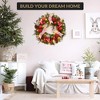 24 Inch Front Door Christmas Wreath with Bow Berry Cone Pine Needles Christmas Wreath for Home Door Wall Party Christmas Decoration - 4 of 4