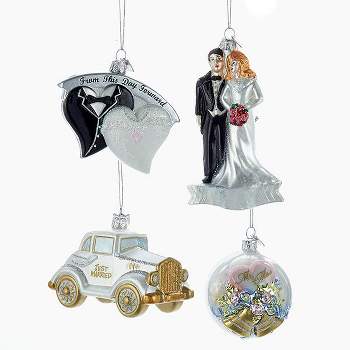 Kurt Adler 3.5-Inch-5-Inch Noble Gems Wedding Ornament Set of 4